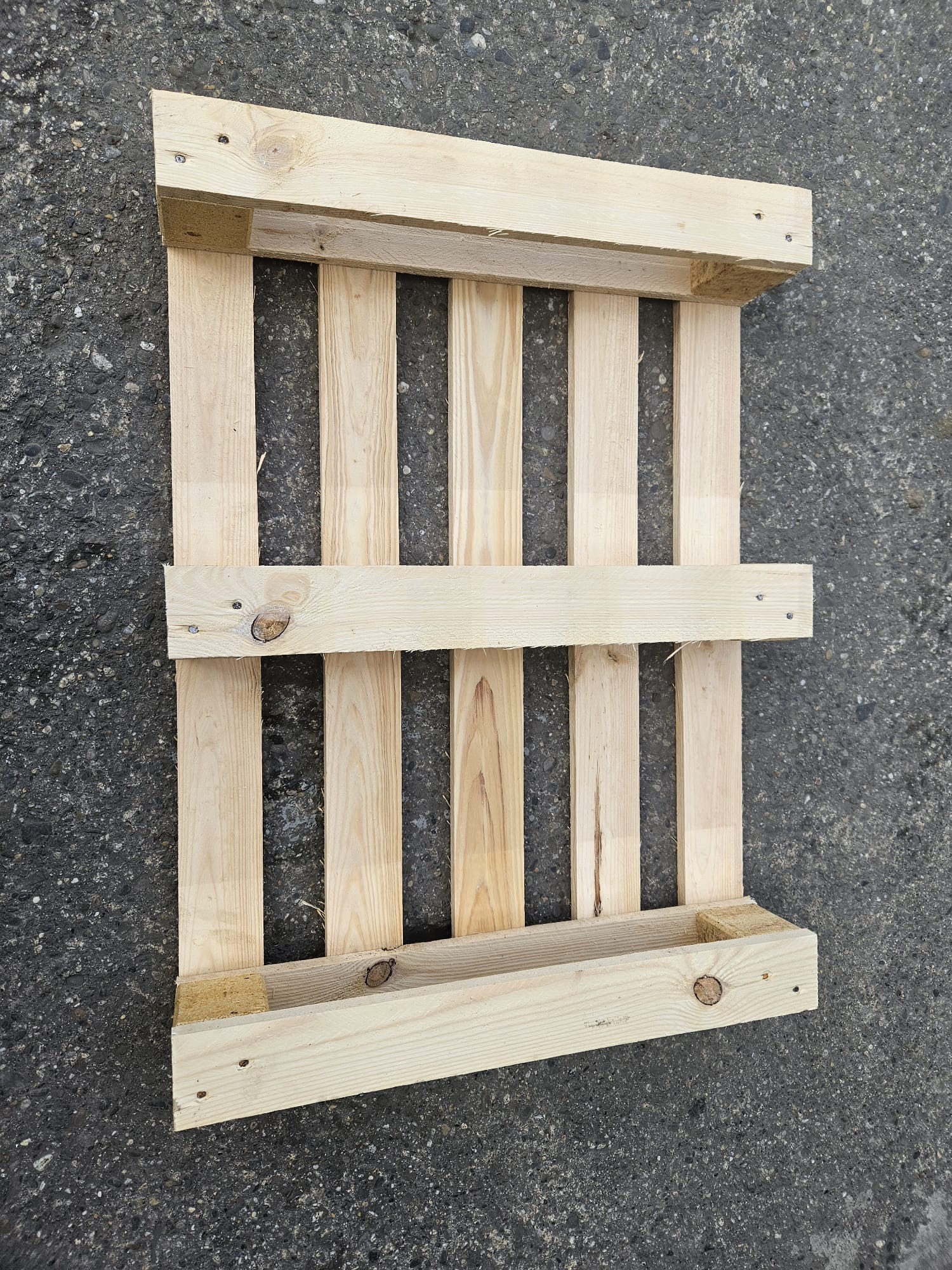 Unterseite einer Holz Einwegpalette 800x600mm